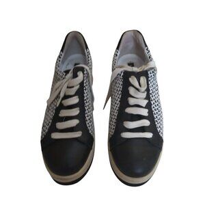 MANUEL BARCELO Women's Size 37/US 7 Leather Lace Up Platform Sneakers Shoes